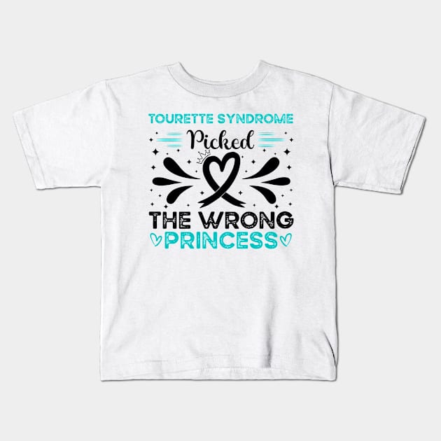 Tourette Syndrome Picked The Wrong Princess Kids T-Shirt by Geek-Down-Apparel